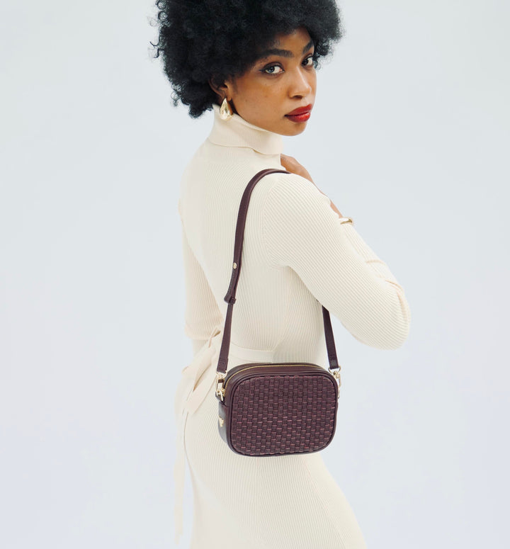 Apatchy London The Penelope Woven Leather Camera Bag