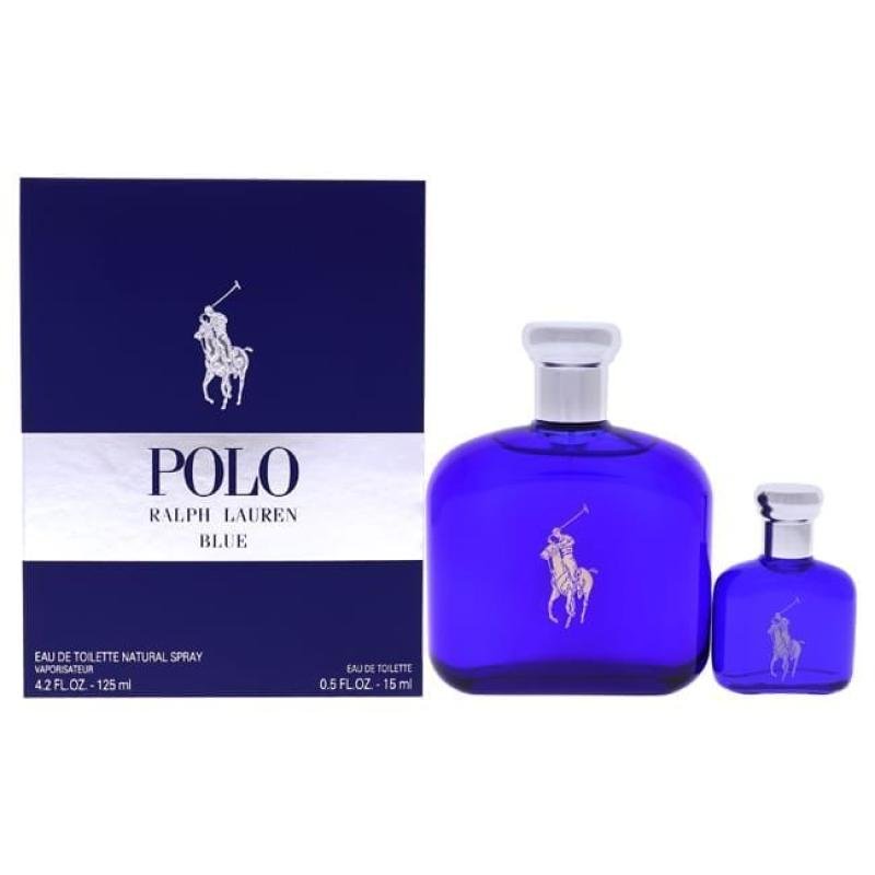 Ralph Lauren Polo Blue Gift Set (Eau De Toilette Spray 125ml + Eau De Toilette Spray 15ml) - Fragrance London