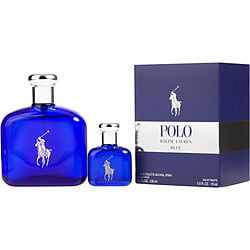 Ralph Lauren Polo Blue Gift Set (Eau De Toilette Spray 125ml + Eau De Toilette Spray 15ml) - Fragrance London