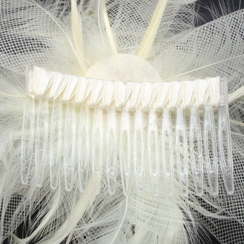 Ruby Rocks Grace Fascinator - Cream - Fragrance London