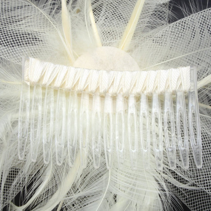 Ruby Rocks Grace Fascinator - Cream - Fragrance London