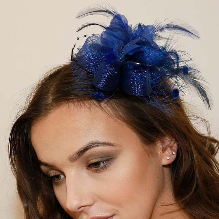 Ruby Rocks Vida Fascinator - Blue - Fragrance London
