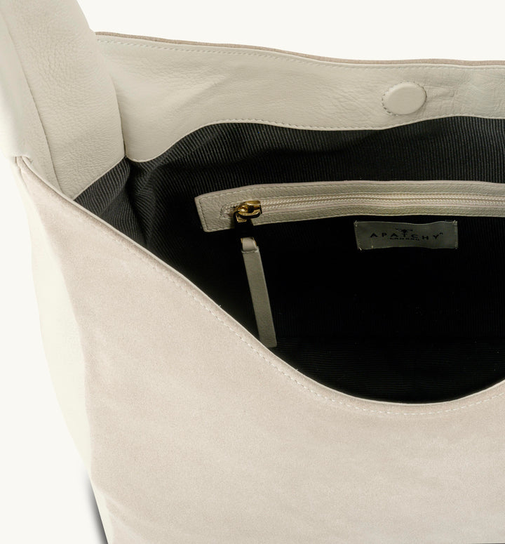 Apatchy London The Henry Leather And Suede Hobo Bag 
