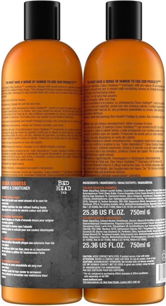 TIGI Bed Head Electric Hair Colour Gift Set (Shampoo 750ml + Conditioner 750ml) - Fragrance London