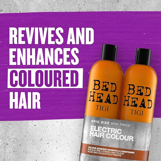 TIGI Bed Head Electric Hair Colour Gift Set (Shampoo 750ml + Conditioner 750ml) - Fragrance London