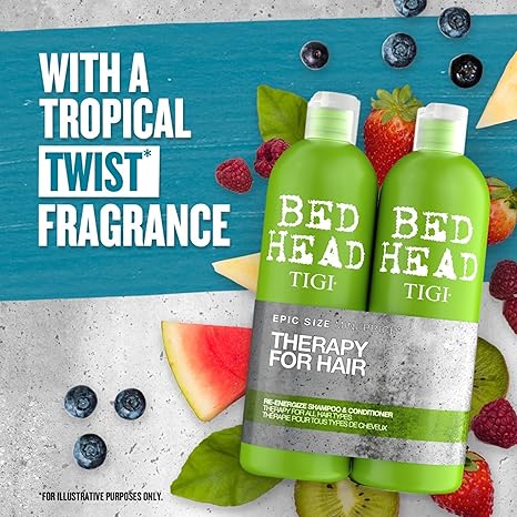 TIGI Bed Head Therapy 4 Hair E - Energizing Gift Set (Shampoo 750ml + Conditioner 750ml) - Fragrance London