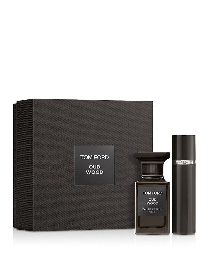Tom Ford Oud Wood Gift Set (Eau De Parfum Spray 50ml + Eau De Parfum Spray 10ml) - Fragrance London