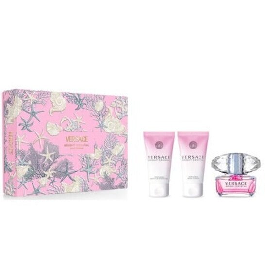 Versace Bright Crystal Gift Set (Eau De Toilette 50ml + Body Lotion 50ml + Shower Gel 50ml) - Fragrance London