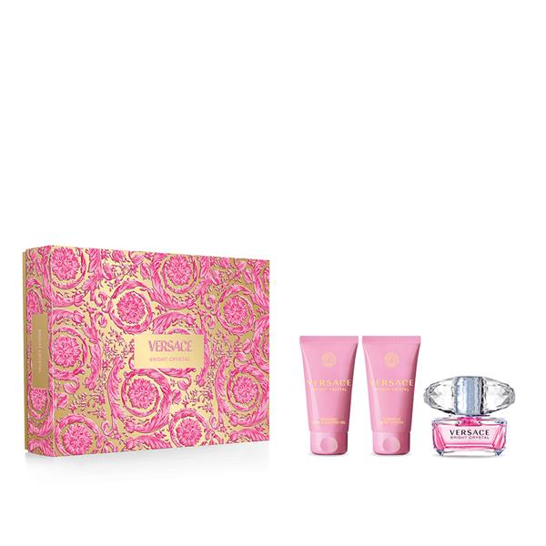 Versace Bright Crystal Gift Set (Eau De Toilette Spray 50ml + Shower Gel 50ml + Body Lotion 50ml) - Fragrance London