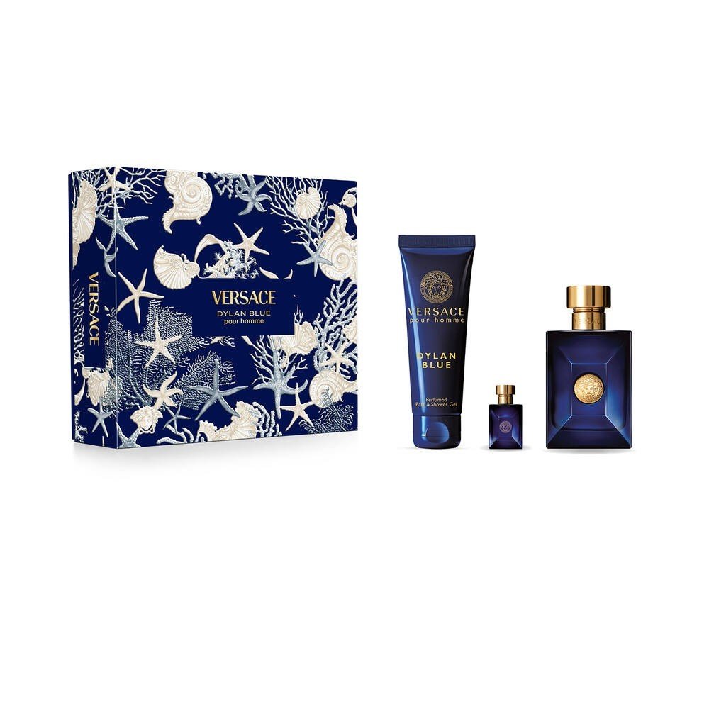 Versace Dylan Blue Gift Set (Eau De Toilette 100ml + Shower Gel 150ml + Eau De Toilette 5ml) - Fragrance London