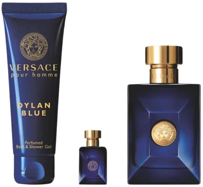 Versace Dylan Blue Gift Set (Eau De Toilette 100ml + Shower Gel 150ml + Eau De Toilette 5ml) - Fragrance London