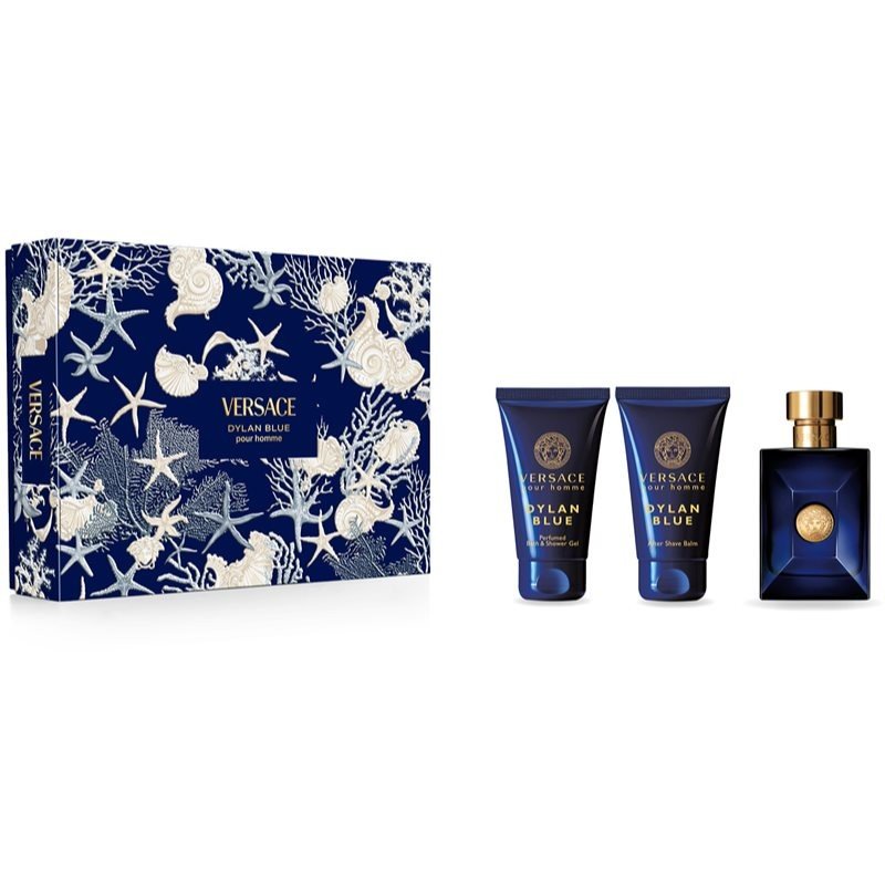 Versace Dylan Blue Gift Set (Eau De Toilette 50ml + Shower Gel 50ml + Aftershave Balm 50ml) - Fragrance London