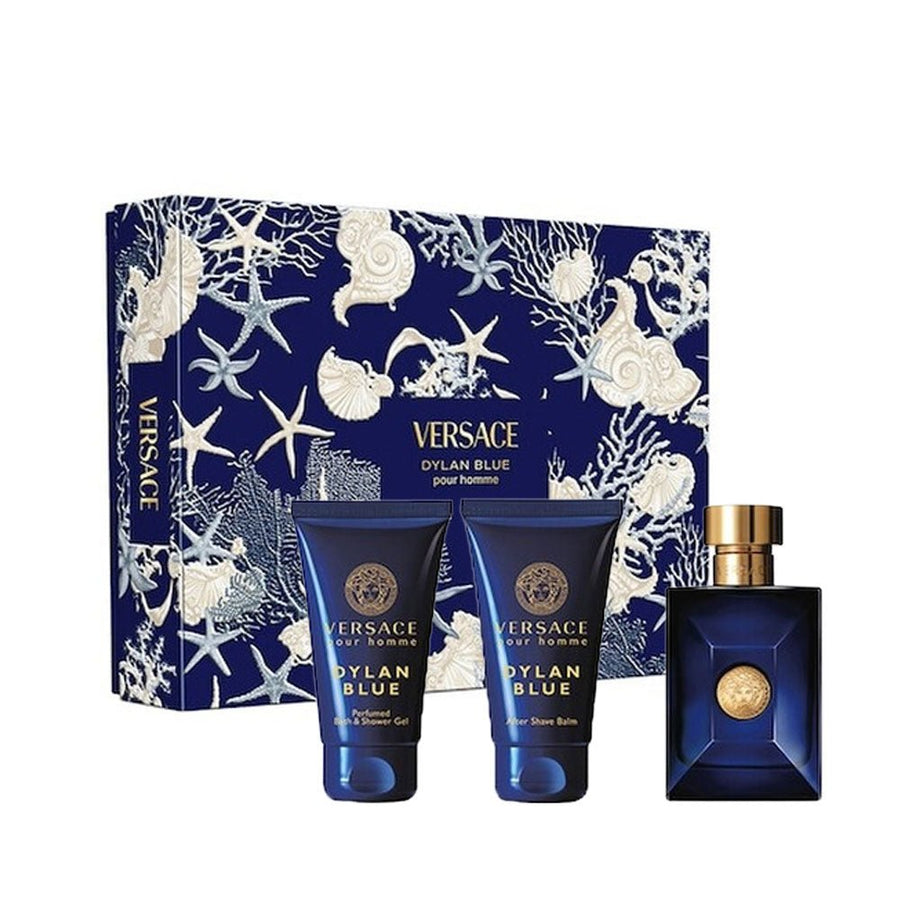 Versace Dylan Blue Gift Set (Eau De Toilette 50ml + Shower Gel 50ml + Aftershave Balm 50ml) - Fragrance London