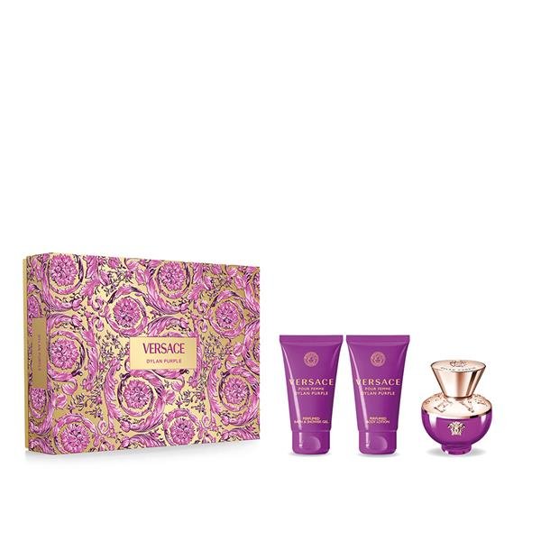 Versace Dylan Purple Gift Set (Eau De Parfum Spray 50ml + Shower Gel 50ml + Body Lotion 50ml) - Fragrance London