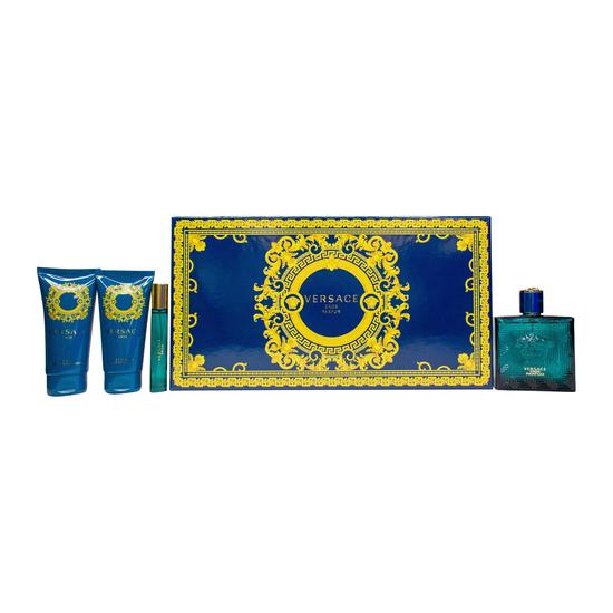 Versace Eros Gift Set (Eau De Parfum 100ml + Shower Gel 75ml + After Shave Balm 75ml + Eau De Parfum 10ml) - Fragrance London