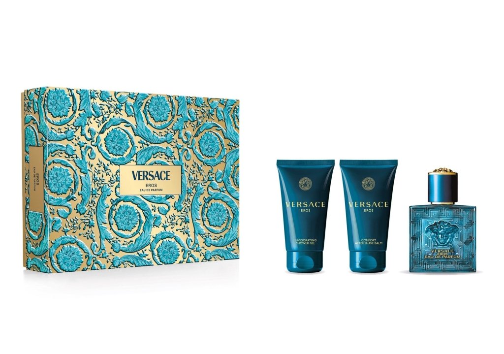 Versace Eros Gift Set (Eau De Parfum 50ml + Shower Gel 50ml + After Shave Balm 50ml) - Fragrance London