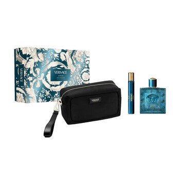 Versace Eros Gift Set (Eau De Parfum Spray 100ml + Eau De Parfum Spray 10ml + Pouch) - Fragrance London