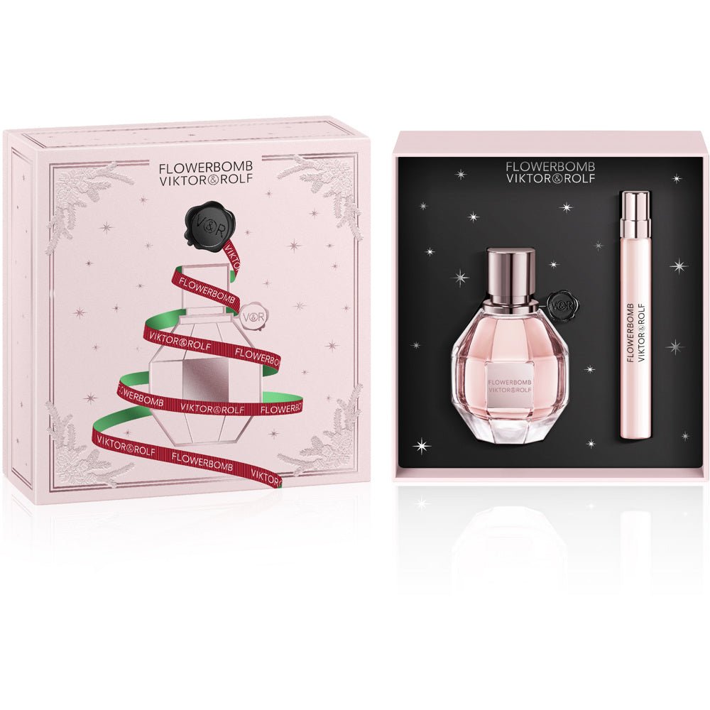 Viktor & Rolf Flowerbomb Gift Set (Eau De Parfum 50ml + Eau De Parfum 10ml) - Fragrance London
