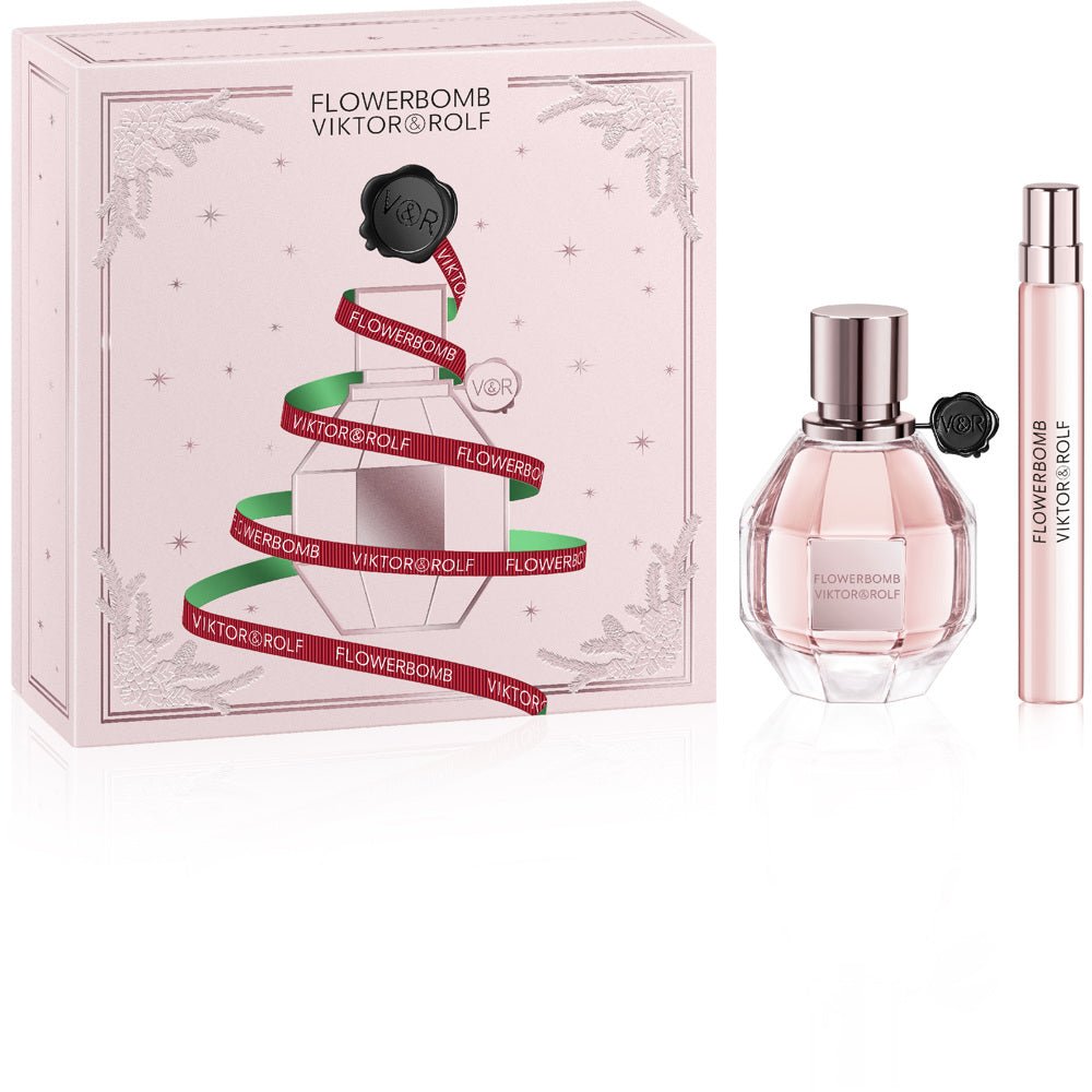 Viktor & Rolf Flowerbomb Gift Set (Eau De Parfum 50ml + Eau De Parfum 10ml) - Fragrance London