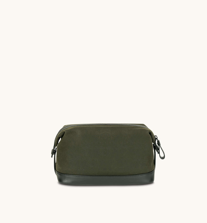 Apatchy London The Cavendish Waxed Canvas & Leather Wash Bag